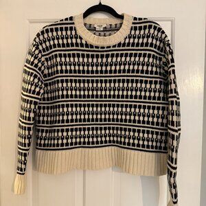 Jason Wu 100% Wool Graphic Black and White Sweater. EUC. Size Small.